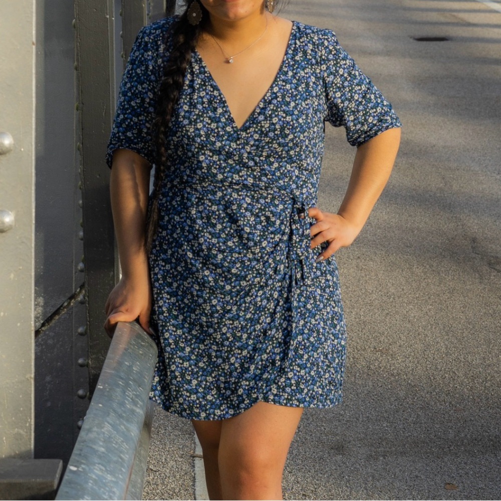 Abercrombie & Fitch Blue Floral Mini Dress